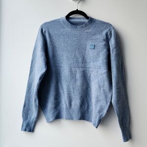 Acne Studios Dasher Face Melange Fine Knit Crewneck Sweater